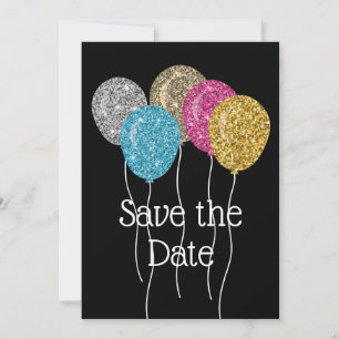Sparen de Datum Glitter Birthday Partij Save The Date