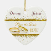 Sparen de Datum Gold Glitter Rings - het Ornament (Achterkant)
