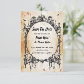 Sparen de Datum Gothic Lijst Halloween Rustige Kaa Save The Date (Staand voorkant)