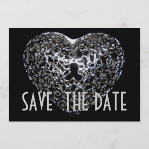 Sparen de Datum - Gothic Metal Heart Jewel Save The Date