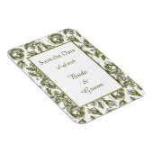 Sparen de Datum  Goud Witte Roses Magnet Magneet (Rechterzijde)