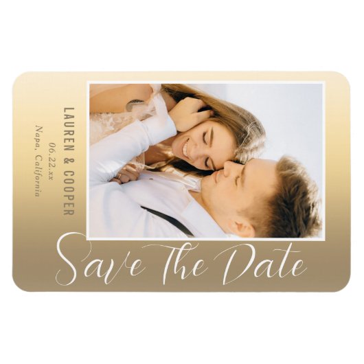 Sparen de Datum Gouden Stijlvolle Manuscript Moder Magneet (Horizontaal)