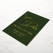 sparen de datum groene elegant folie uitnodiging (Gedraaid)
