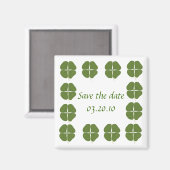 Sparen de datum, Groene Shamrocks grensmagneten Magneet (Voorkant / Achterkant)