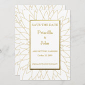 Sparen de datum, grote gatsby, dahlia geometric save the date (Voorkant / Achterkant)