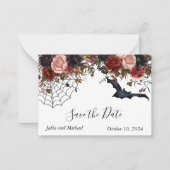 Sparen de Datum Halloween de Waterverf van de Wedd Notitiekaartje (Voorkant)