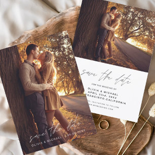 Sparen de Datum Handgeschreven Herfst van de Foto Save The Date