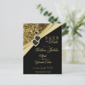 Sparen de Datum - het 50ste Jubileum van de Glitte Aankondigingskaart (Staand voorkant)