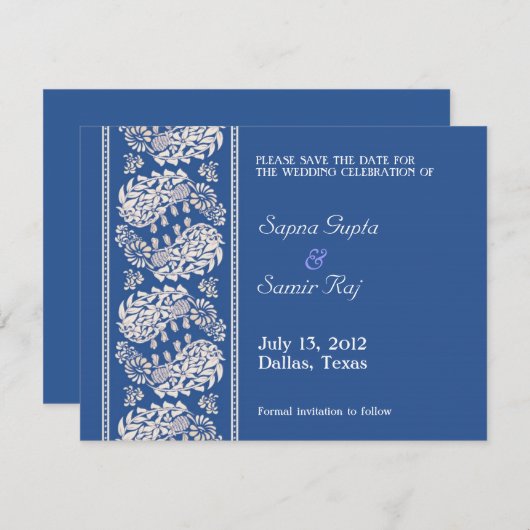 Sparen de Datum Indische/Joodse Aankondiging (Voorkant / Achterkant)