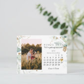 Sparen de Datum Juni 2023 Botanisch Elegant Gold Briefkaart (Staand voorkant)