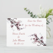 Sparen de Datum, kersenbloesem Save The Date (Staand voorkant)