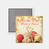 Sparen de Datum Kerst van de Winterbruiloft Magnet Magneet (Voorkant / Achterkant)