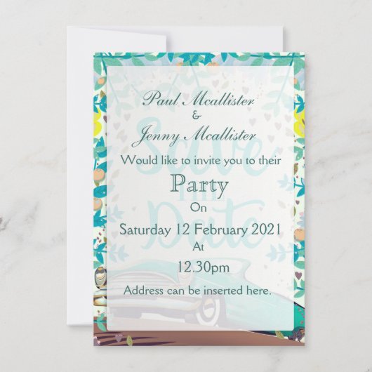 Sparen de Datum   Klassieke Auto. Kaart (Voorkant)