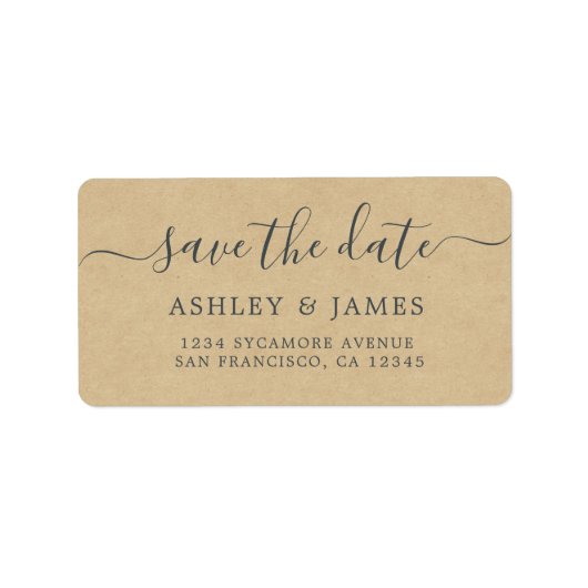 Sparen de Datum Kraft Papier het Adres Etiketten v (Voorkant)