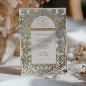 Sparen de Datum  Kunst Nieuwe door Mucha Invitat Kaart