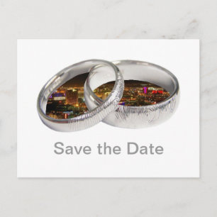 Sparen de Datum Las Vegas "Bands Bride & Groom" Po Aankondigingskaart
