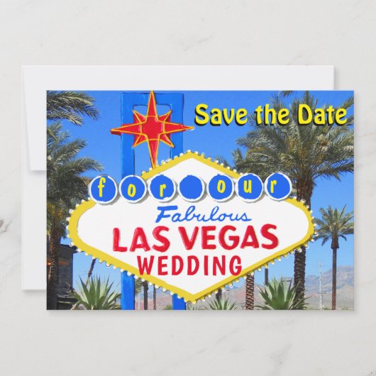 Sparen de Datum Las Vegas Uitnodiging van de Wedde (Voorkant)