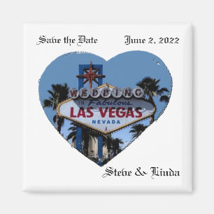 Sparen de Datum Las Vegas Wedding 2 Inch Magnet Magneet