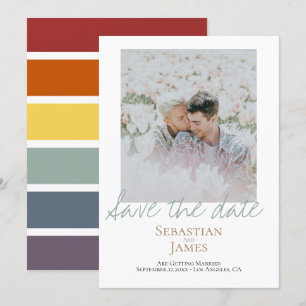Sparen de Datum LGBTQ Rainbow Persoonlijke Foto Save The Date