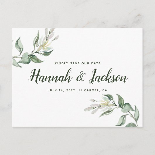 Sparen de Datum *Lovely Greenery* Briefkaart (Voorkant)