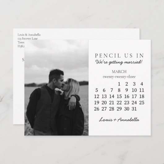 Sparen de Datum Maart 2023 het Briefkaart van de K (Voorkant / Achterkant)