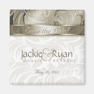 Sparen de Datum Magnet Floral Leaf Gold 2 Magneet
