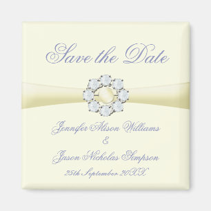 Sparen de Datum Magnet Ivory met Pearl & Diamond Magneet
