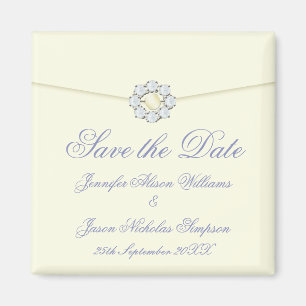 Sparen de Datum Magnet Ivory met Pearl & Diamond Magneet