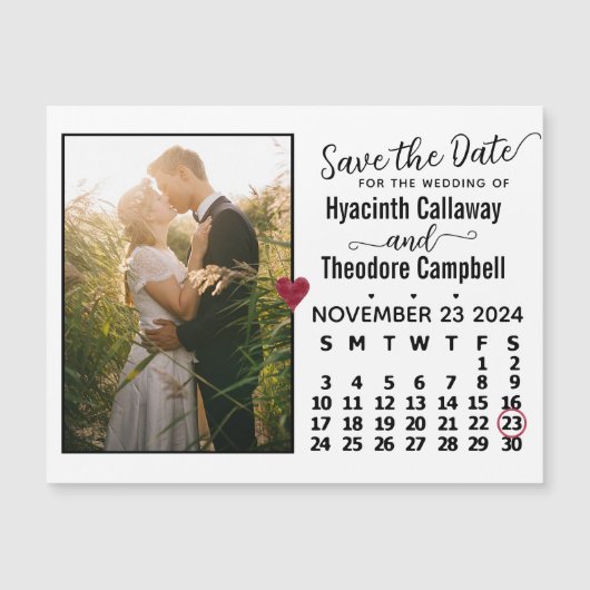 Sparen de Datum Magnet van de Foto van November 20 (Voorkant)