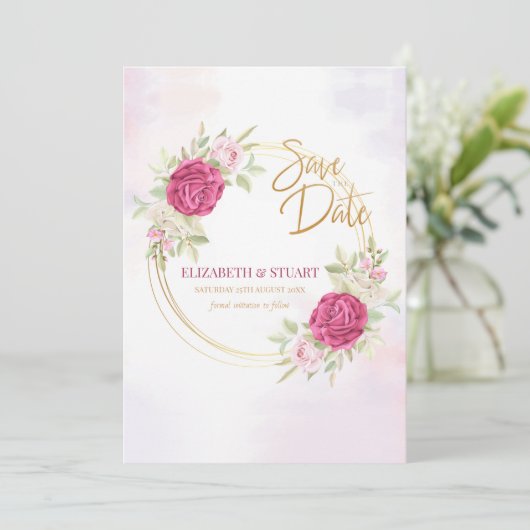 Sparen de Datum met de Aankondiging van Rozen (Staand voorkant)