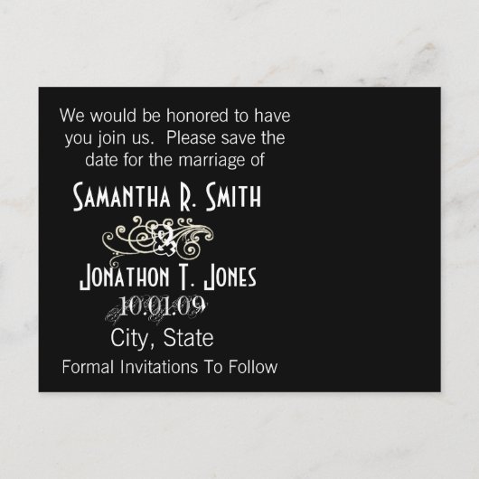 Sparen de Datum met Uw Foto Aankondigingskaart (Achterkant)