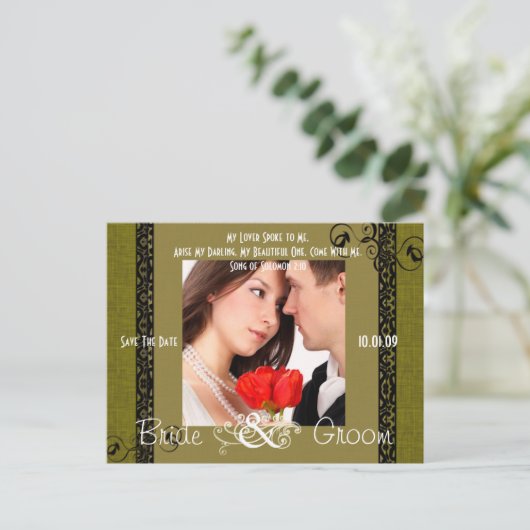 Sparen de Datum met Uw Foto Aankondigingskaart (Staand voorkant)