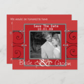 Sparen de Datum met Uw Foto Aankondigingskaart (Voorkant / Achterkant)