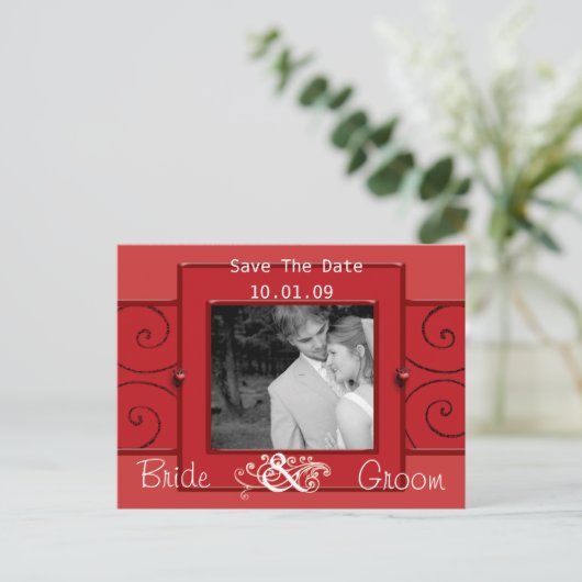 Sparen de Datum met Uw Foto Aankondigingskaart (Staand voorkant)
