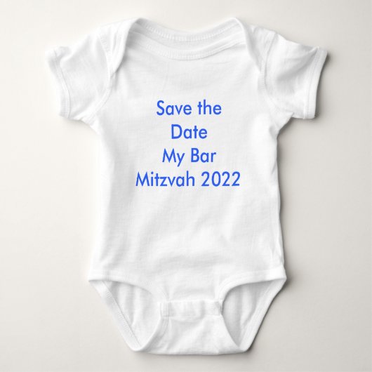 Sparen de Datum Mijn Bar Mitzvah 2022 Romper (Voorkant)