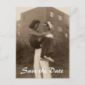 Sparen de Datum Militaire Weddenschap Aankondigingskaart (Voorkant)
