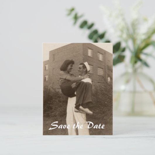 Sparen de Datum Militaire Weddenschap Aankondigingskaart (Staand voorkant)