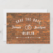Sparen de Datum Modern Brick Foto van de Muur Save The Date (Achterkant)