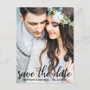 Sparen de Datum Modern Briefkaart van de Foto van 