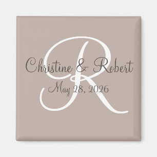 Sparen de datum monogrammed magneet