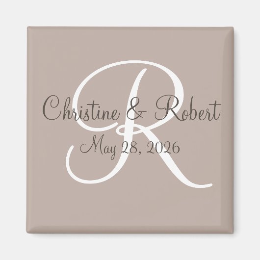 Sparen de datum monogrammed magneet (Voorkant)