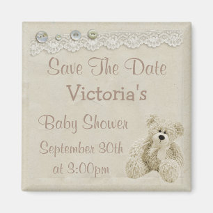 Sparen de Datum Neutrale Baby shower van het Bear  Magneet