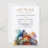 Sparen de Datum New Orleans City Frans Kwarter Kaart (Voorkant)