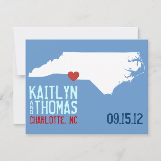 Sparen de Datum -  - North Carolina Save The Date (Voorkant)