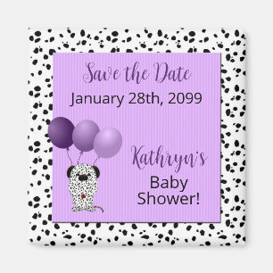 Sparen de Datum Paarse Magnet van het Baby shower Magneet