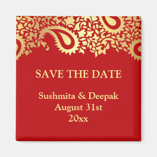 Sparen de Datum Paisleys Elegant Indian Magnet Magneet