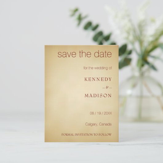 Sparen de Datum Parchment Amazing Antiek Briefkaart (Staand voorkant)