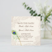 Sparen de Datum -  Peacock & Etchings Save The Date (Staand voorkant)