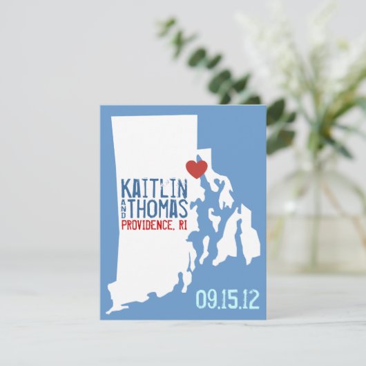 Sparen de Datum -  - Rhode Island Save The Date (Staand voorkant)