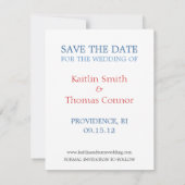 Sparen de Datum -  - Rhode Island Save The Date (Achterkant)